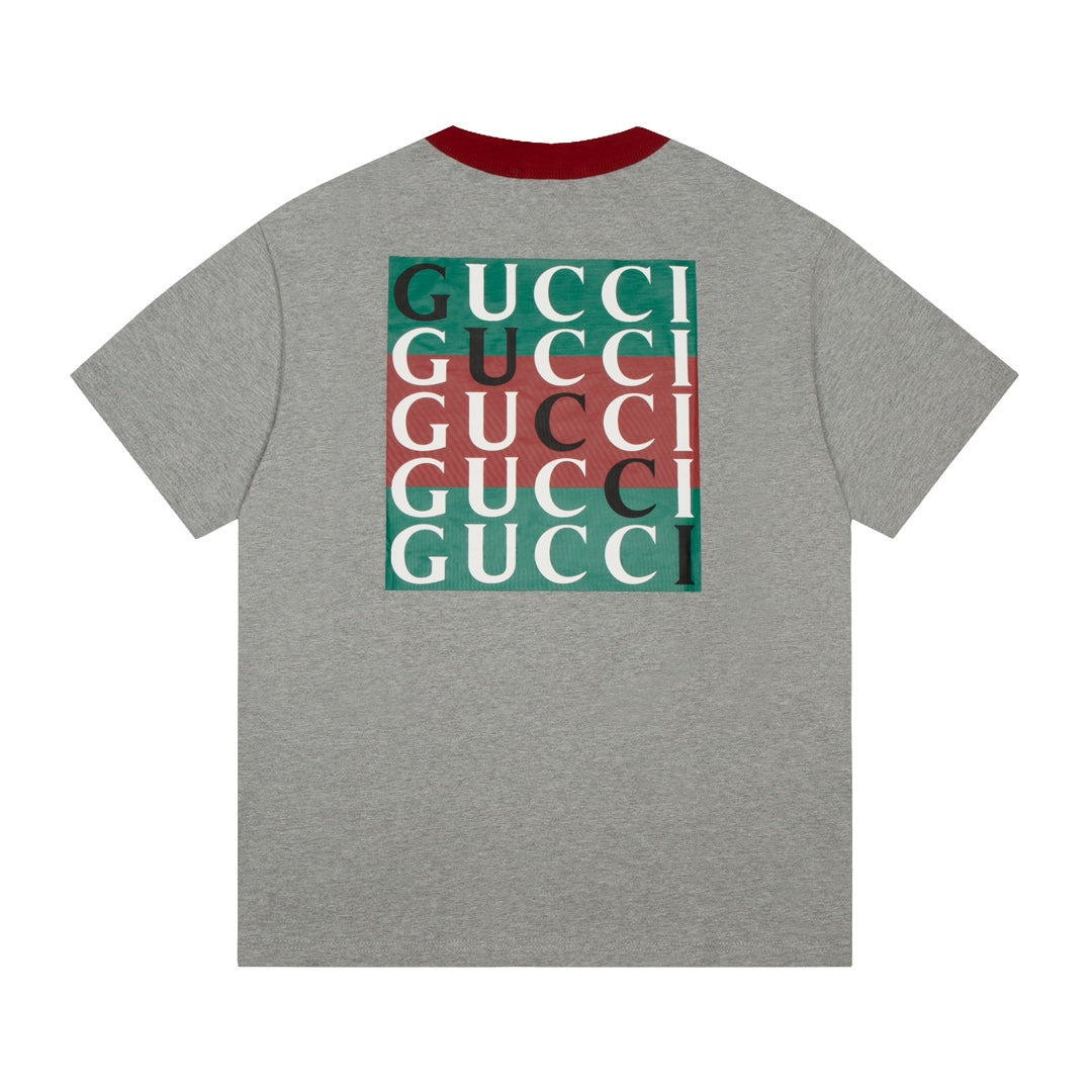 T-shirt gris imprimé vintage