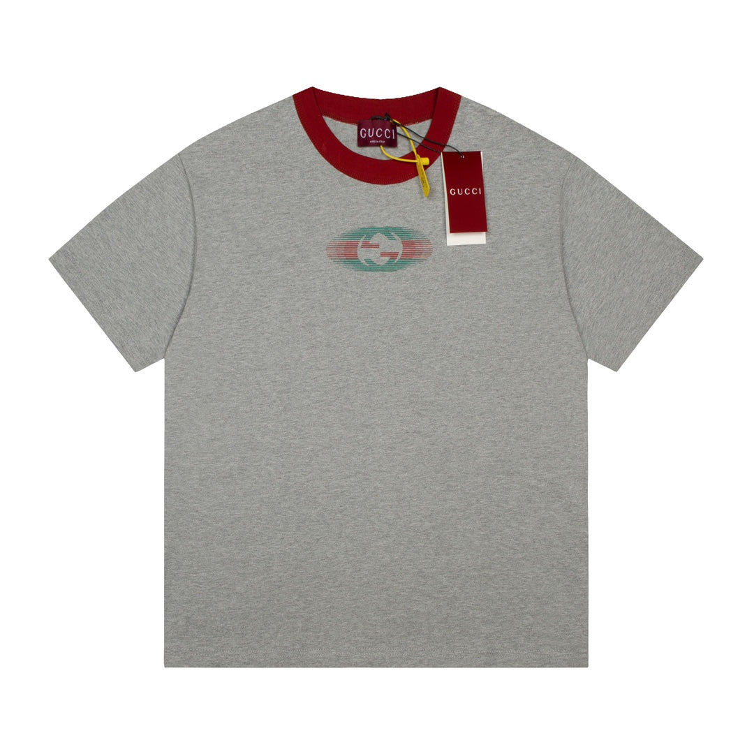 T-shirt gris imprimé vintage