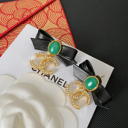Pendientes de lazo de cuero de moda
