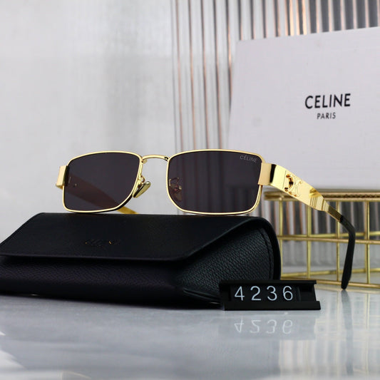 Lunettes de soleil rétro en métal carré Arc de Triomphe
