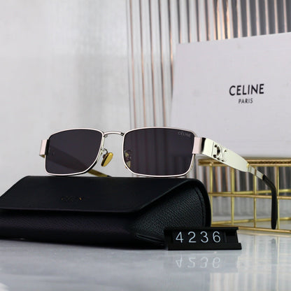 Lunettes de soleil rétro en métal carré Arc de Triomphe