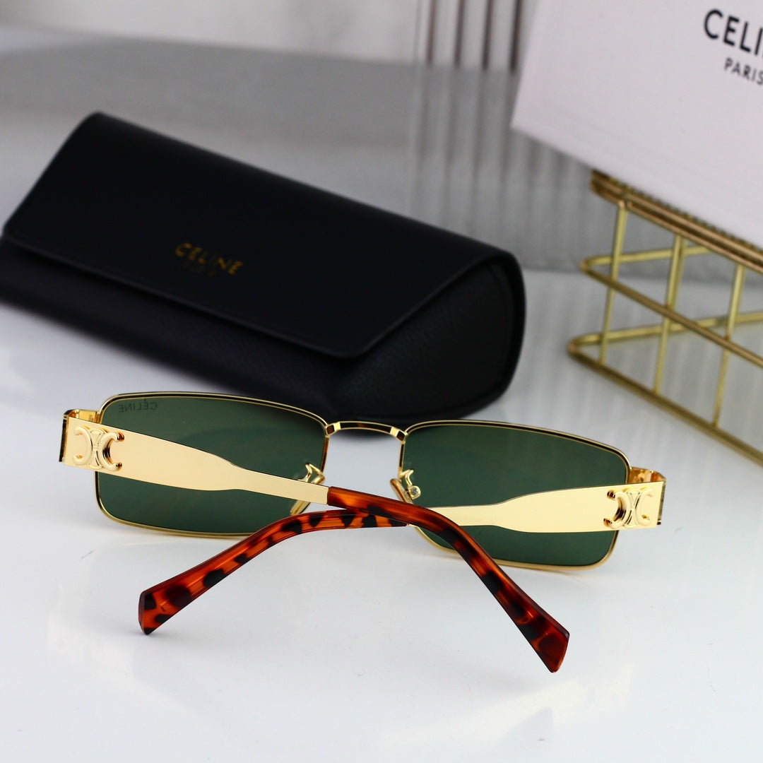 Lunettes de soleil rétro en métal carré Arc de Triomphe