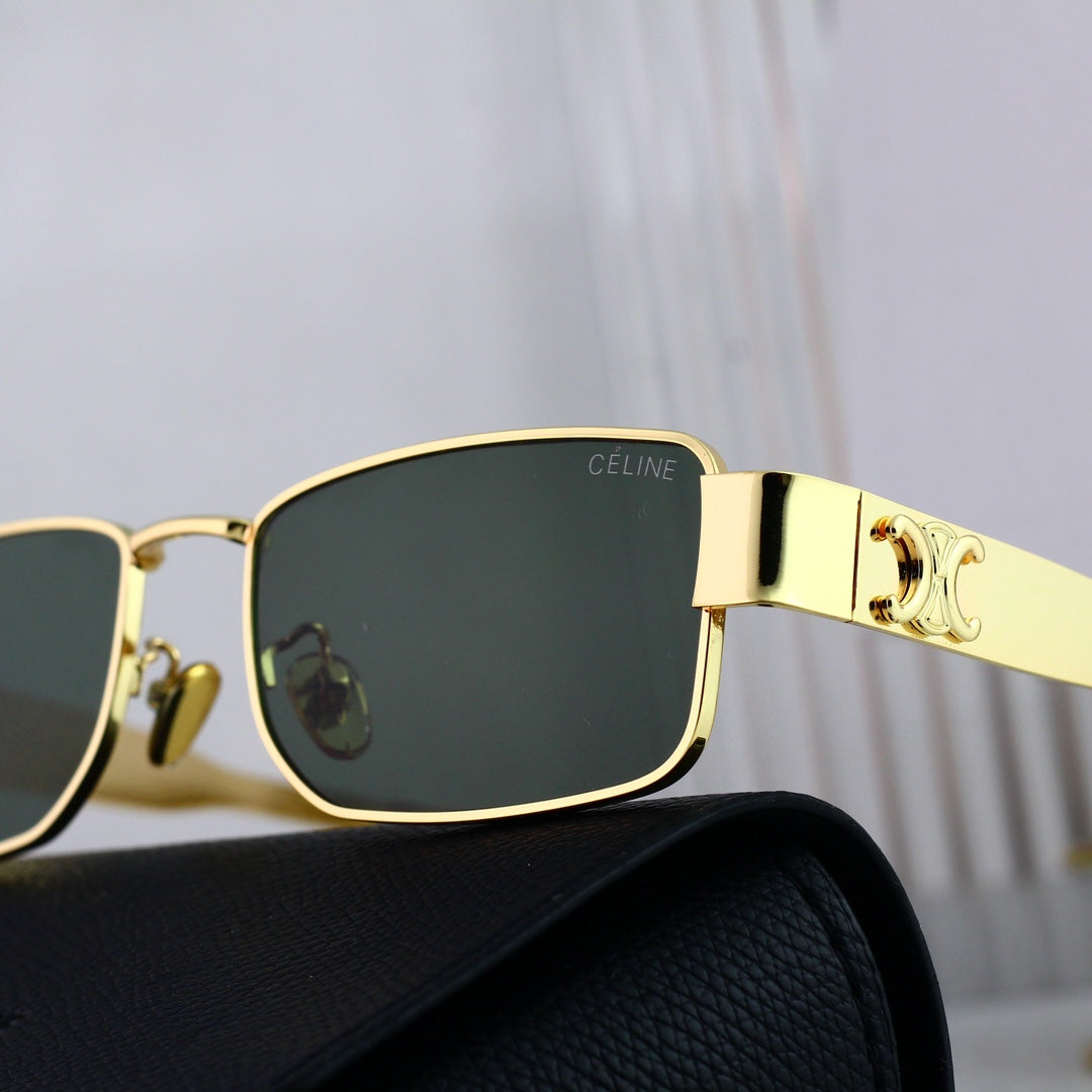 Lunettes de soleil rétro en métal carré Arc de Triomphe