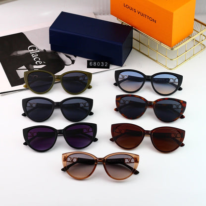 Nouvelles lunettes de soleil œil-de-chat en métal avec logo ajouré