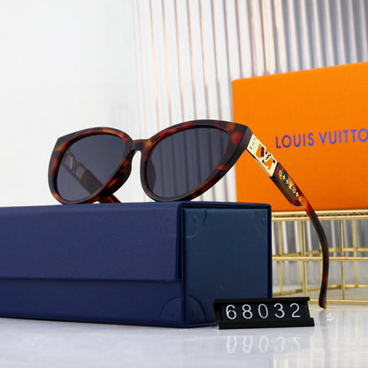 Nouvelles lunettes de soleil œil-de-chat en métal avec logo ajouré