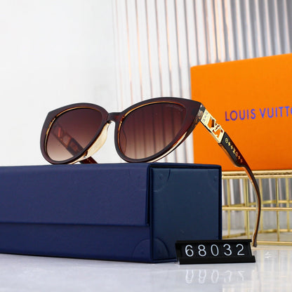 Nouvelles lunettes de soleil œil-de-chat en métal avec logo ajouré