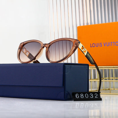 Nouvelles lunettes de soleil œil-de-chat en métal avec logo ajouré
