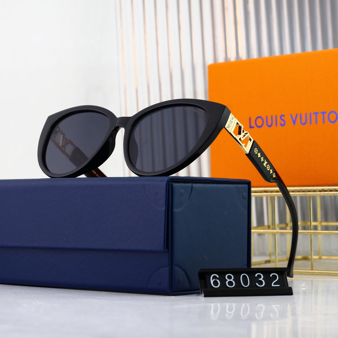 Nouvelles lunettes de soleil œil-de-chat en métal avec logo ajouré