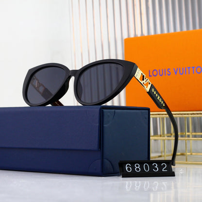 Nouvelles lunettes de soleil œil-de-chat en métal avec logo ajouré