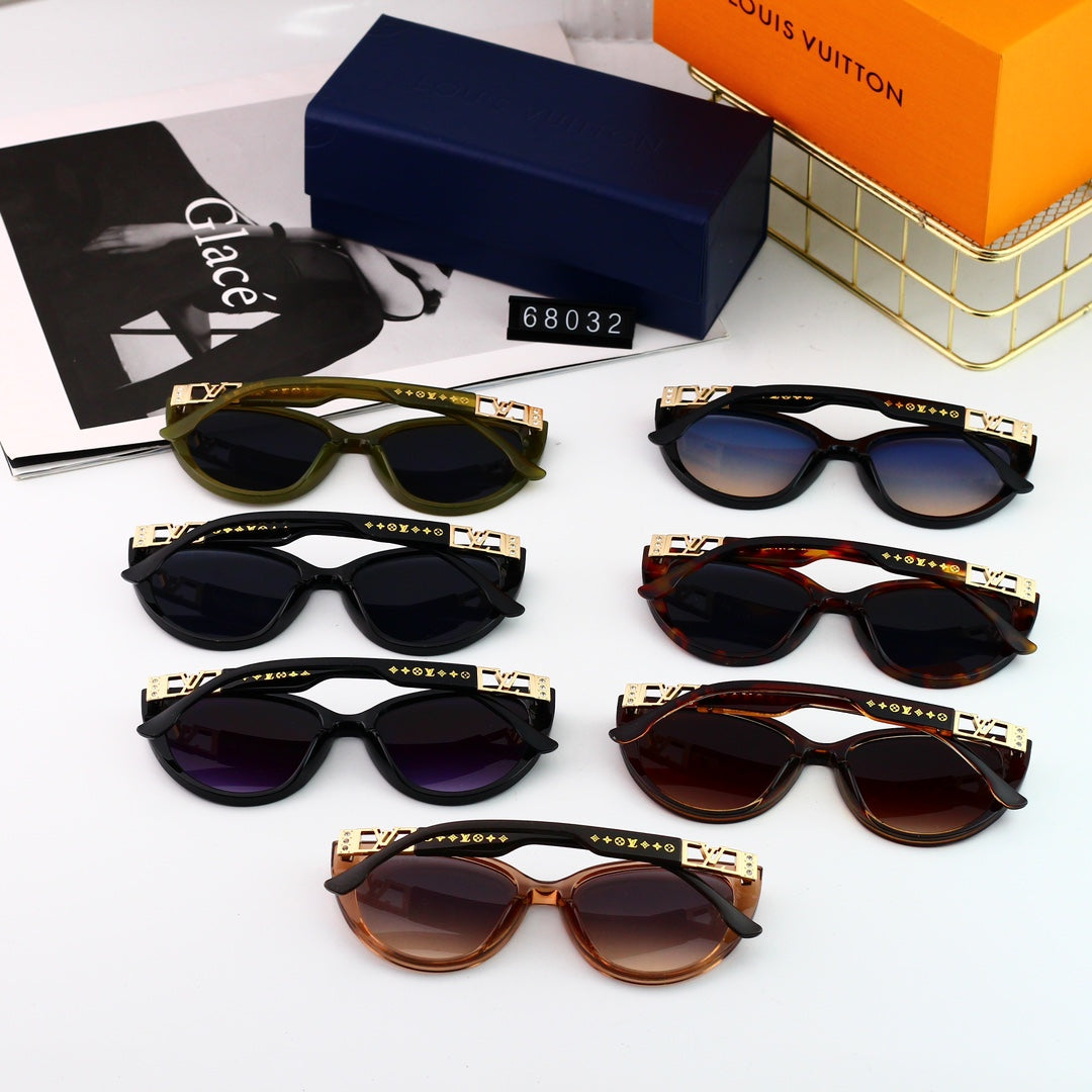 Nouvelles lunettes de soleil œil-de-chat en métal avec logo ajouré