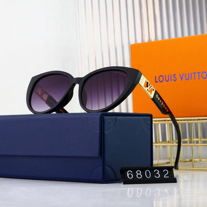 Nouvelles lunettes de soleil œil-de-chat en métal avec logo ajouré
