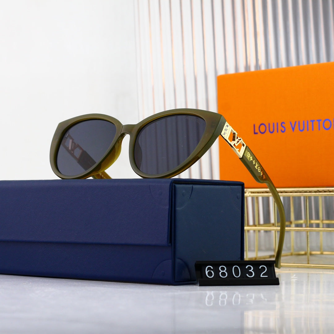 Nouvelles lunettes de soleil œil-de-chat en métal avec logo ajouré
