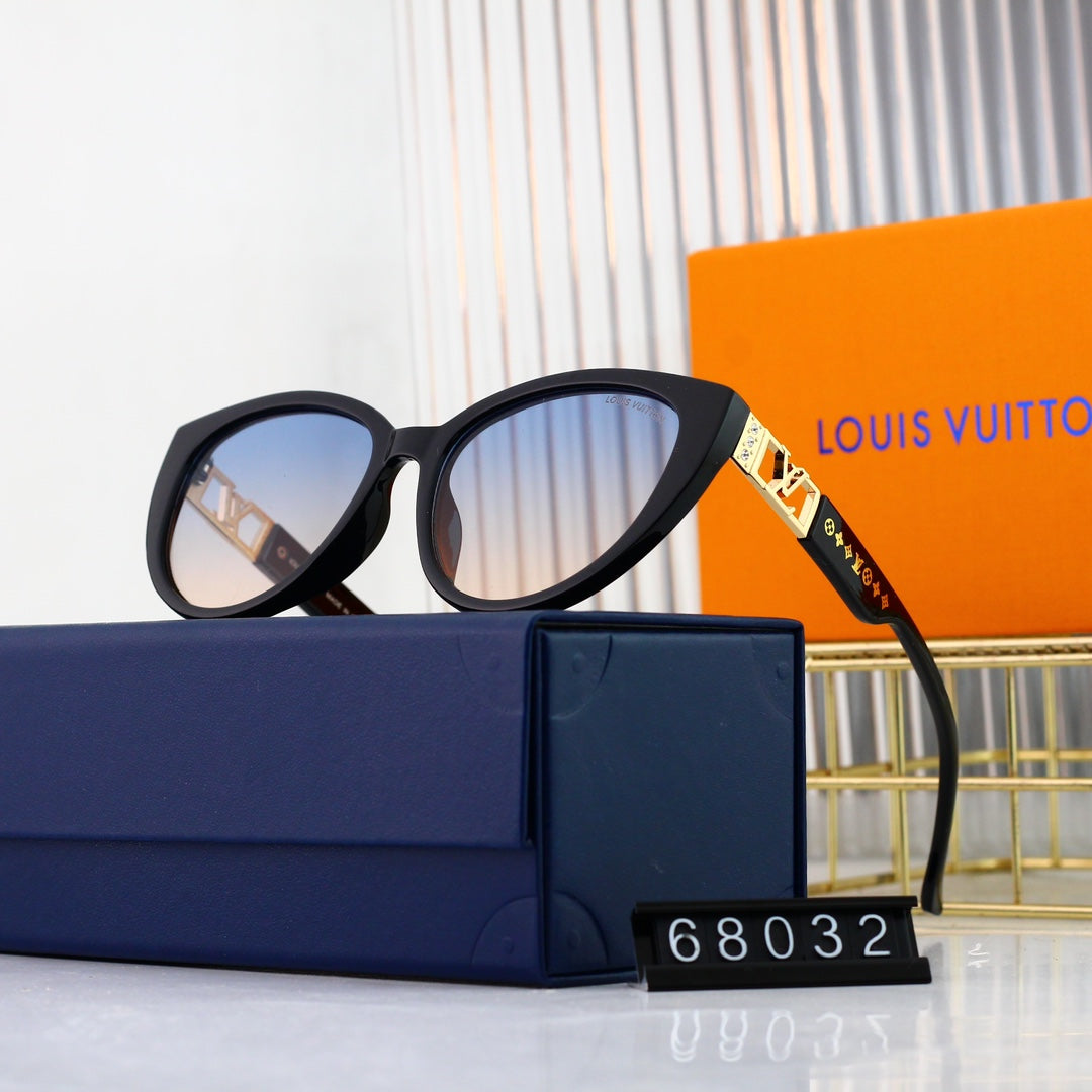 Nouvelles lunettes de soleil œil-de-chat en métal avec logo ajouré