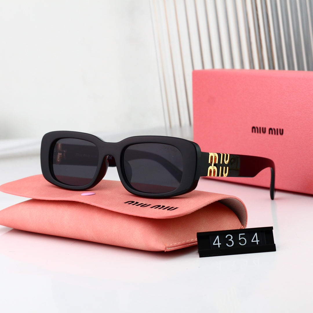 Lunettes de soleil rectangulaires en métal pour femmes, style mode