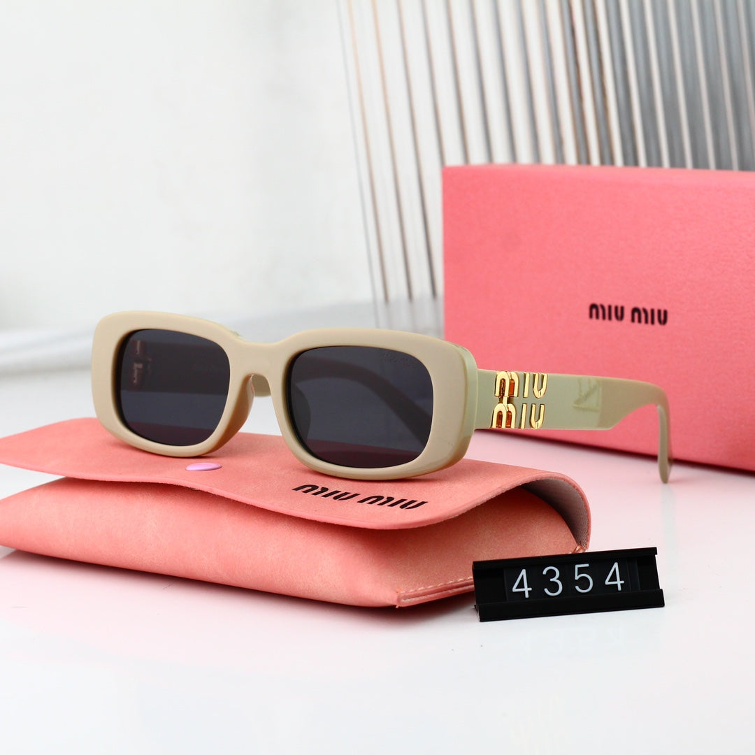 Lunettes de soleil rectangulaires en métal pour femmes, style mode