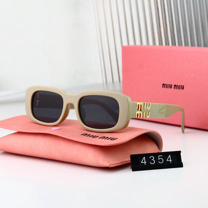 Lunettes de soleil rectangulaires en métal pour femmes, style mode
