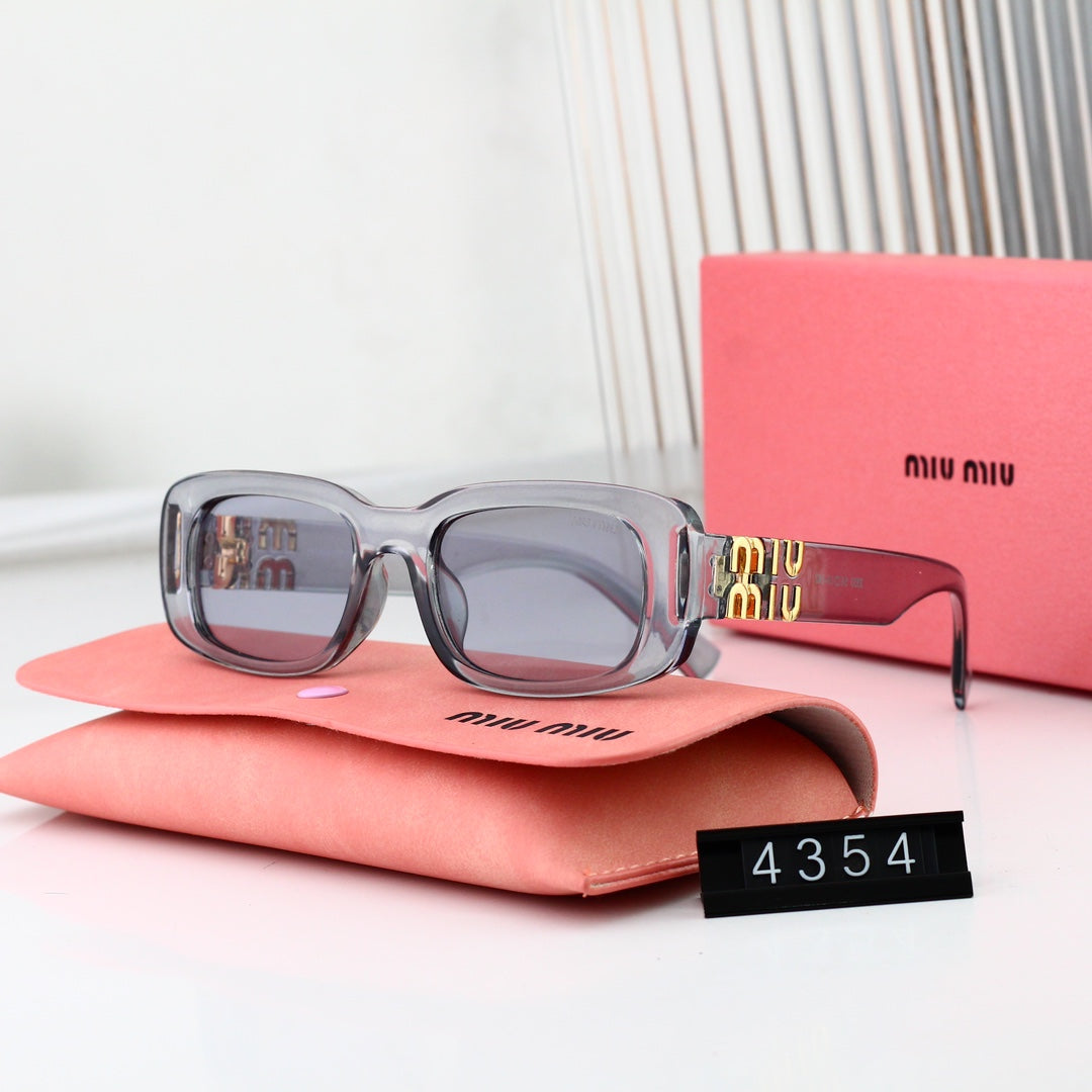 Lunettes de soleil rectangulaires en métal pour femmes, style mode