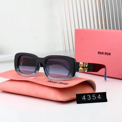 Lunettes de soleil rectangulaires en métal pour femmes, style mode