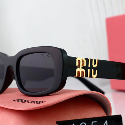 Lunettes de soleil rectangulaires en métal pour femmes, style mode