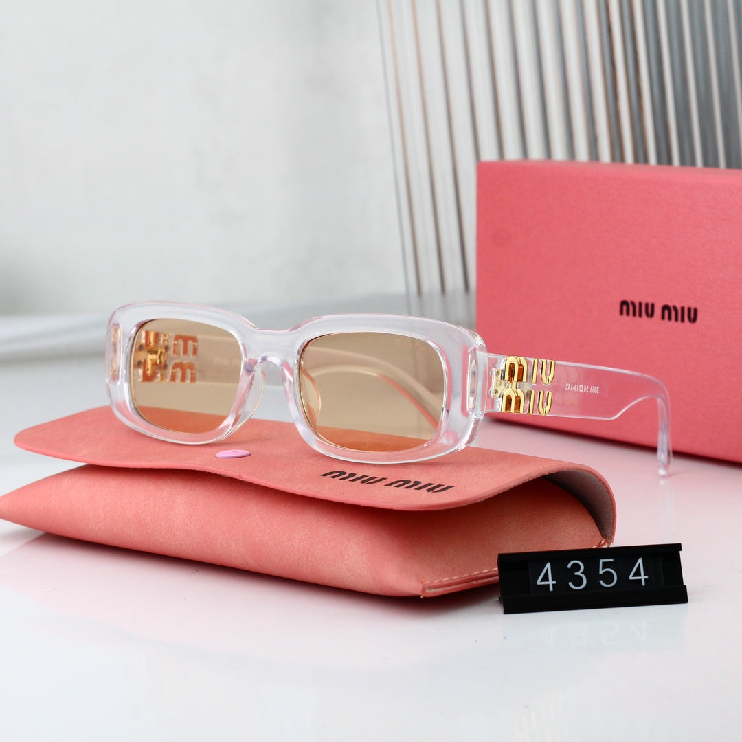 Lunettes de soleil rectangulaires en métal pour femmes, style mode