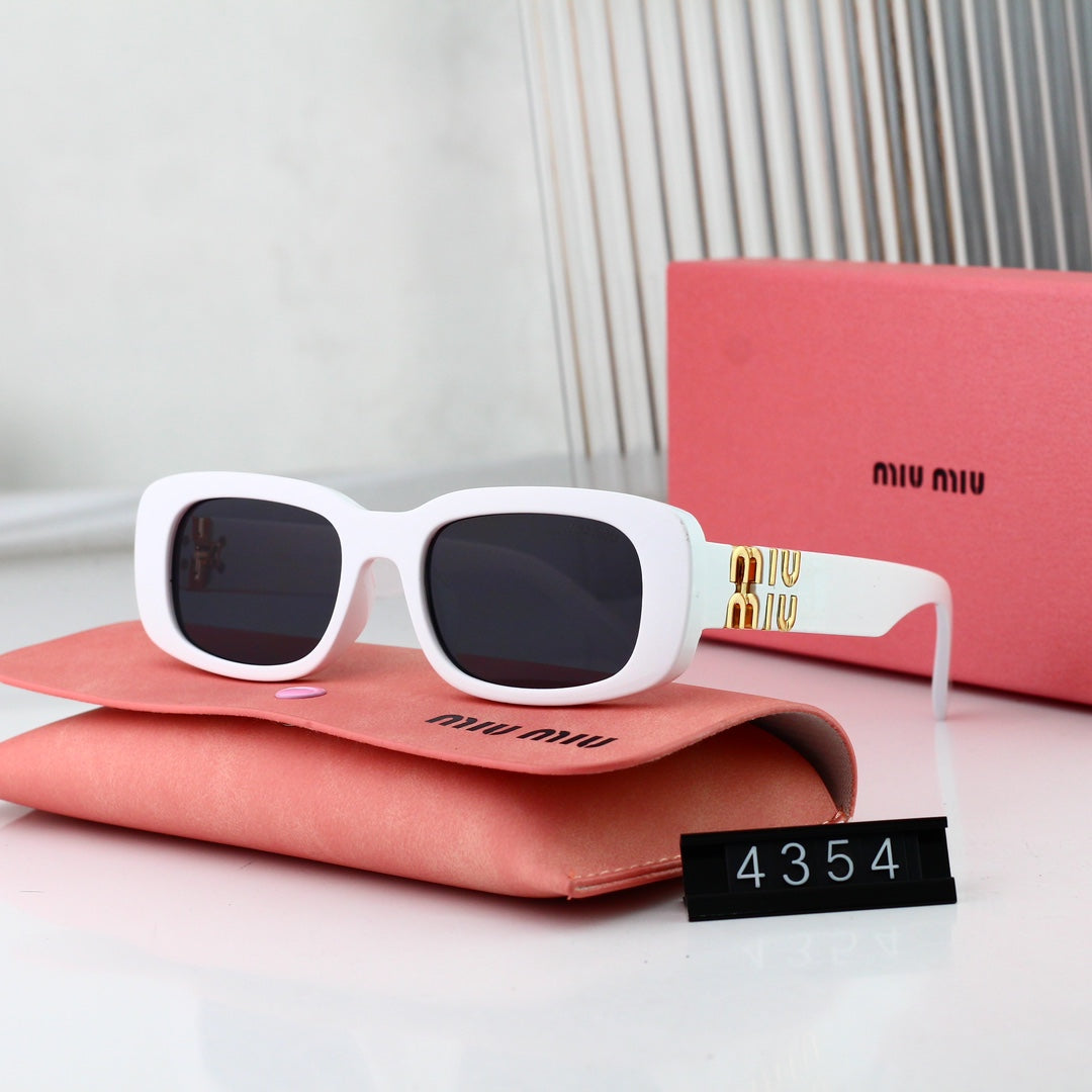 Lunettes de soleil rectangulaires en métal pour femmes, style mode