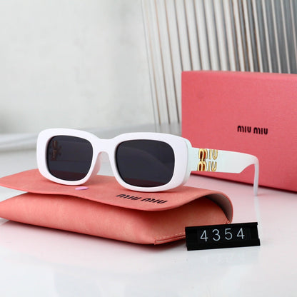 Lunettes de soleil rectangulaires en métal pour femmes, style mode