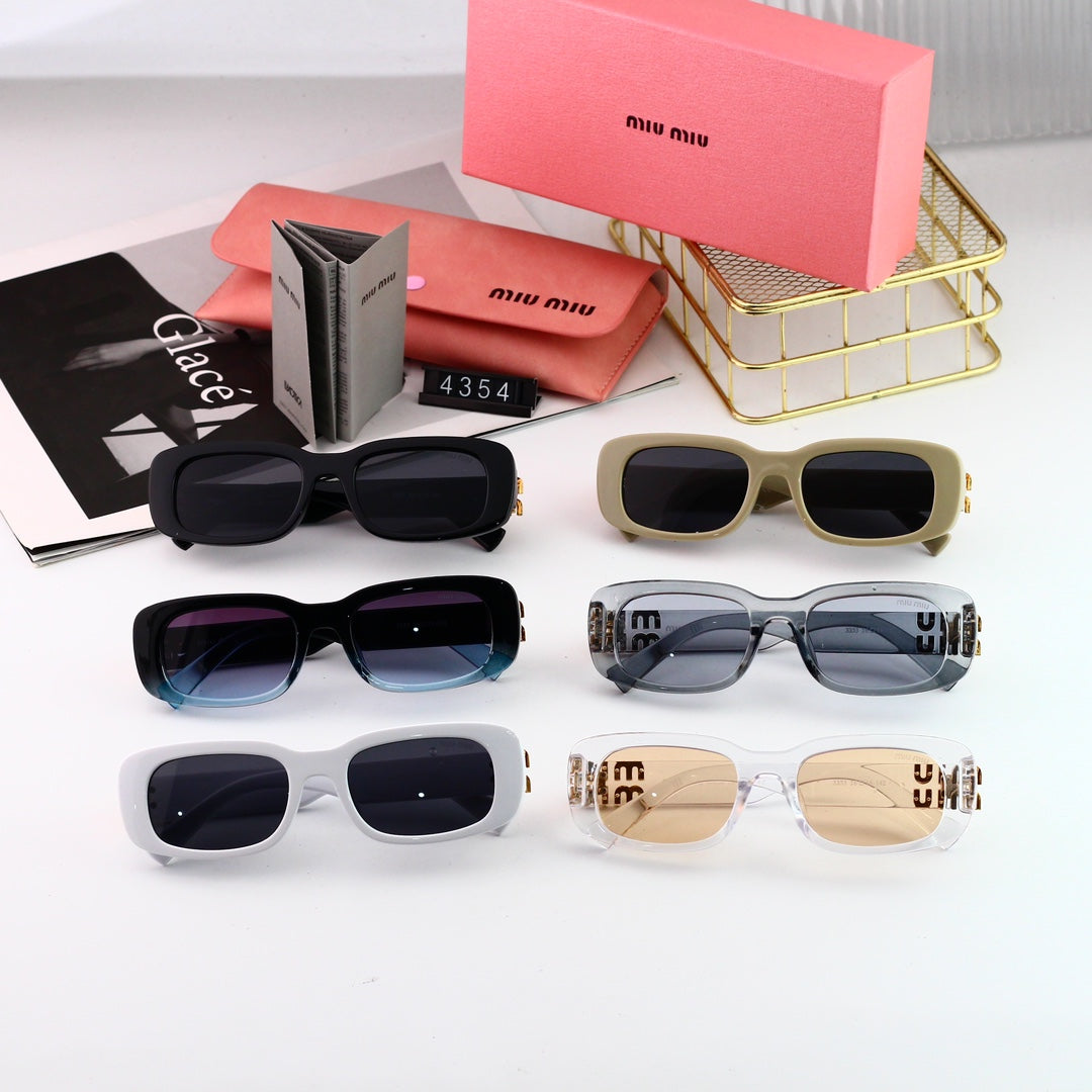 Lunettes de soleil rectangulaires en métal pour femmes, style mode