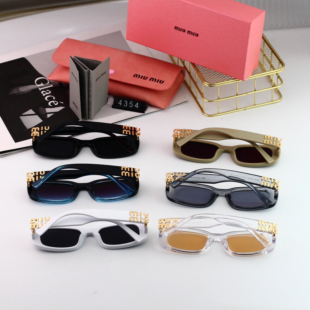 Lunettes de soleil rectangulaires en métal pour femmes, style mode