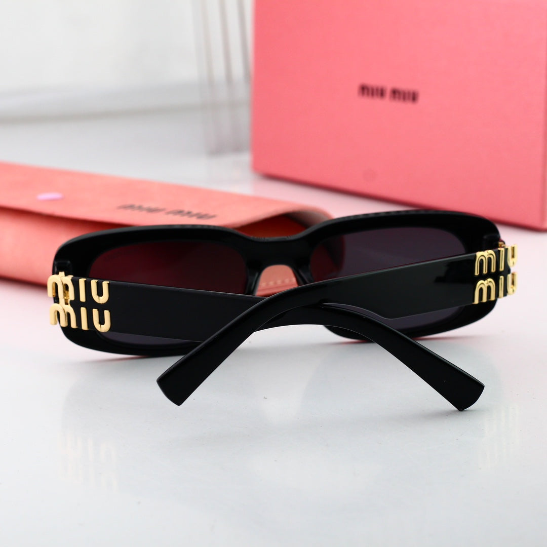 Lunettes de soleil rectangulaires en métal pour femmes, style mode