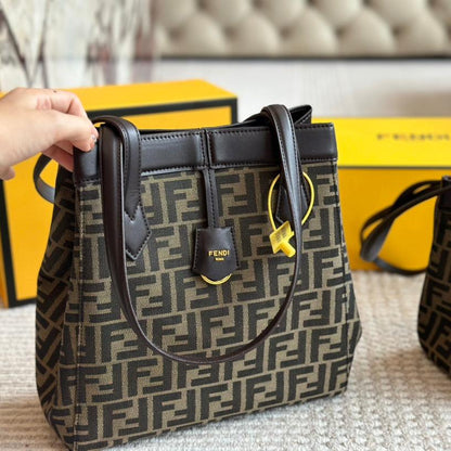 Sac seau origami motif rétro F