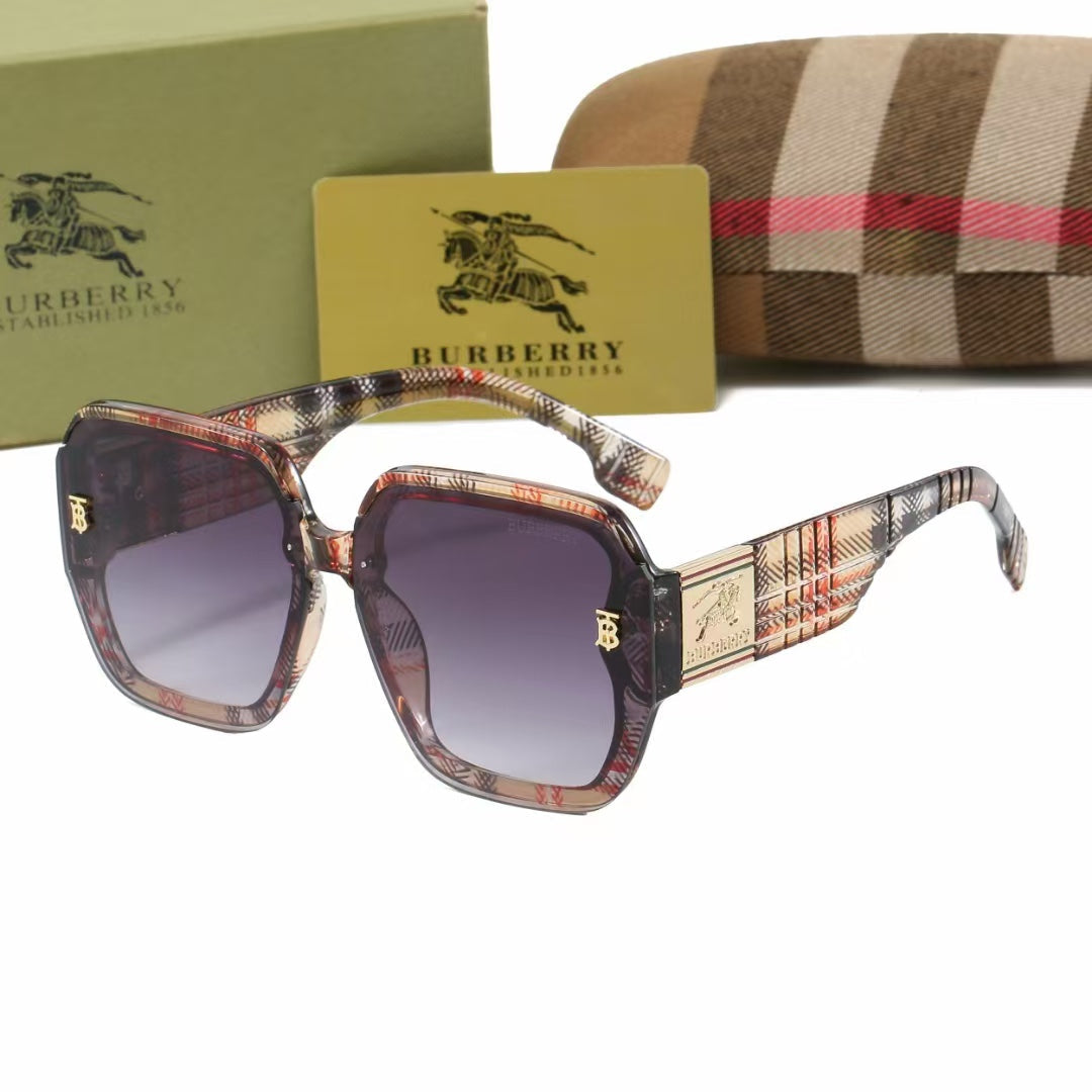 Lunettes de soleil carrées à carreaux rétro