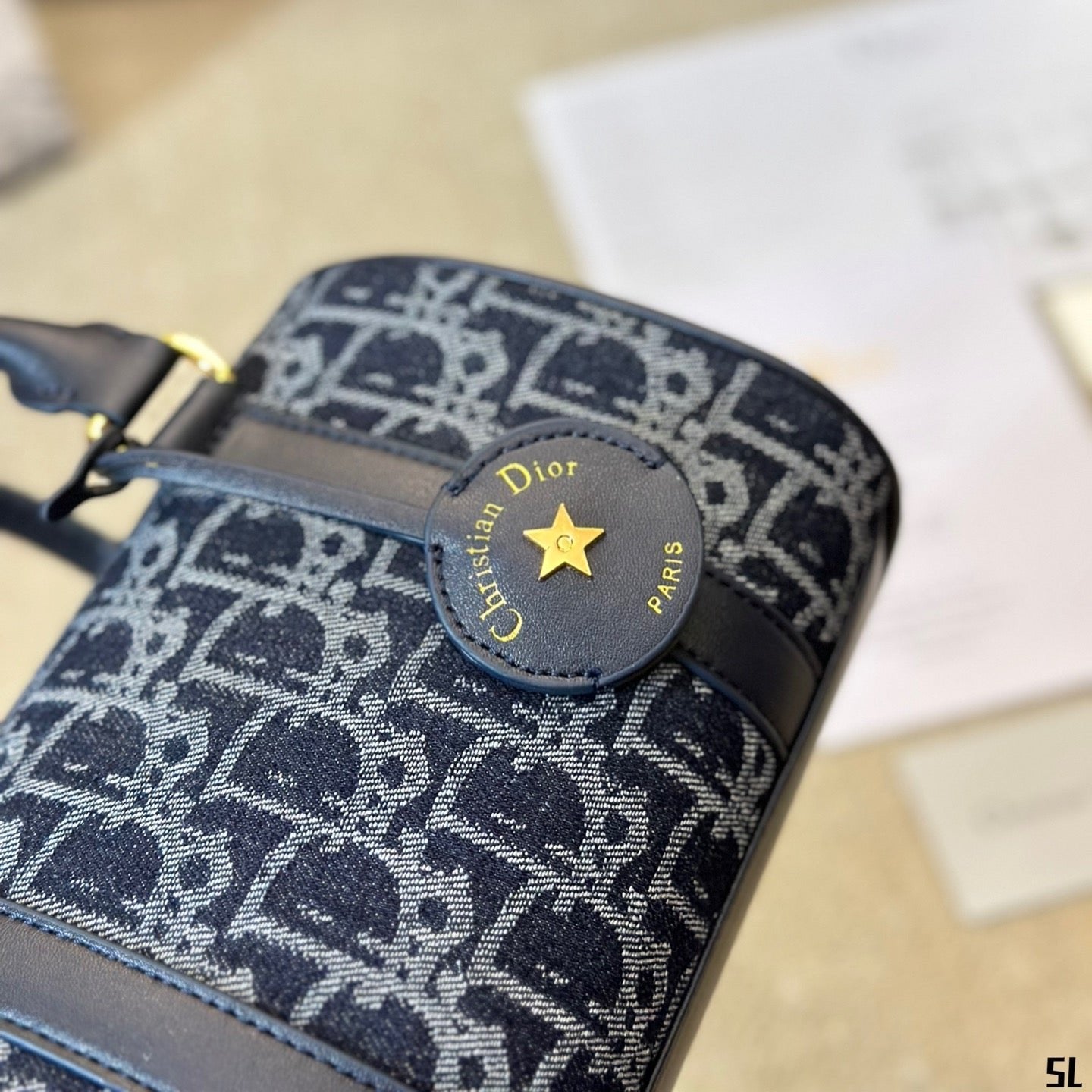 Sac Groove 20 en jacquard Dior Oblique denim bleu