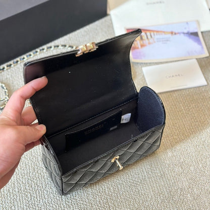 Sac carré rétro en cuir