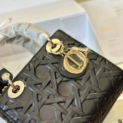 Petit sac Lady Dior graphique cannage noir