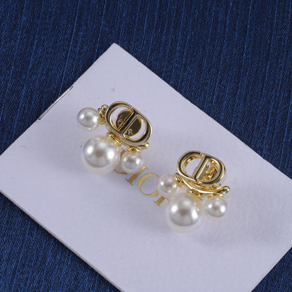 Pendientes de perlas colgantes vintage