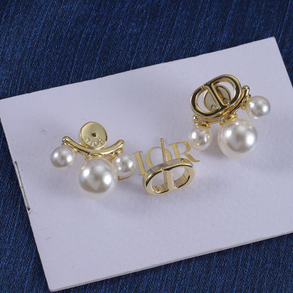 Pendientes de perlas colgantes vintage
