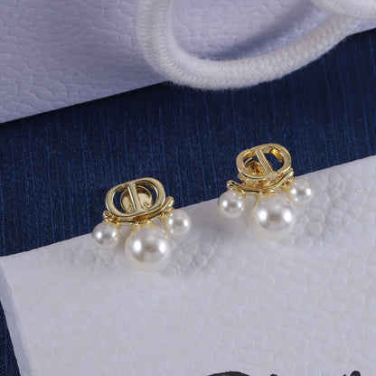 Pendientes de perlas colgantes vintage