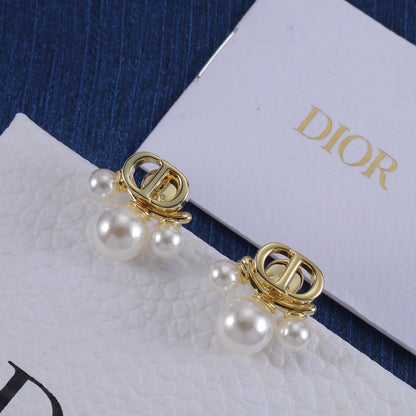 Pendientes de perlas colgantes vintage