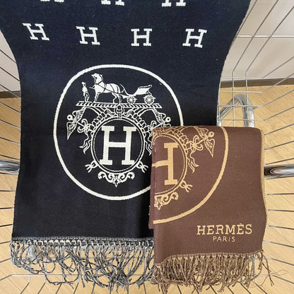 H Foulard en cachemire gaufré à motif H
