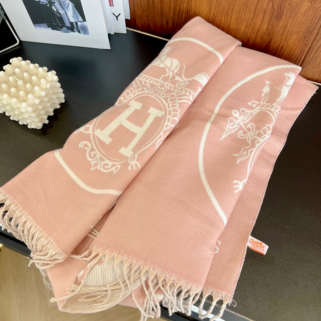 H Foulard en cachemire gaufré à motif H