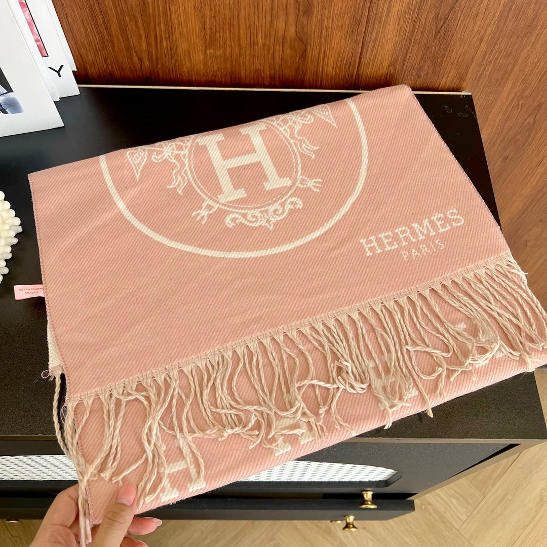 H Foulard en cachemire gaufré à motif H