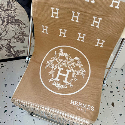 H Foulard en cachemire gaufré à motif H