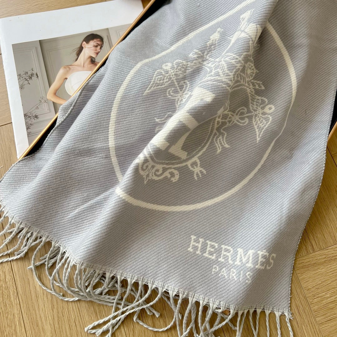 H Foulard en cachemire gaufré à motif H