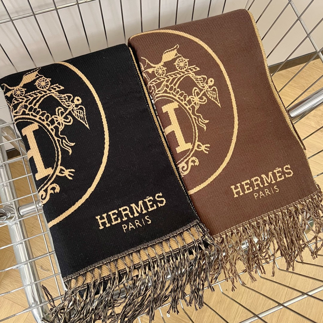 H Foulard en cachemire gaufré à motif H