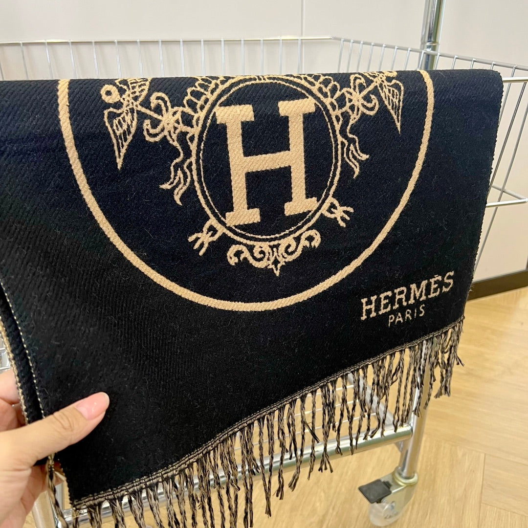 H Foulard en cachemire gaufré à motif H
