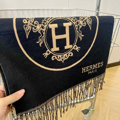 H Foulard en cachemire gaufré à motif H