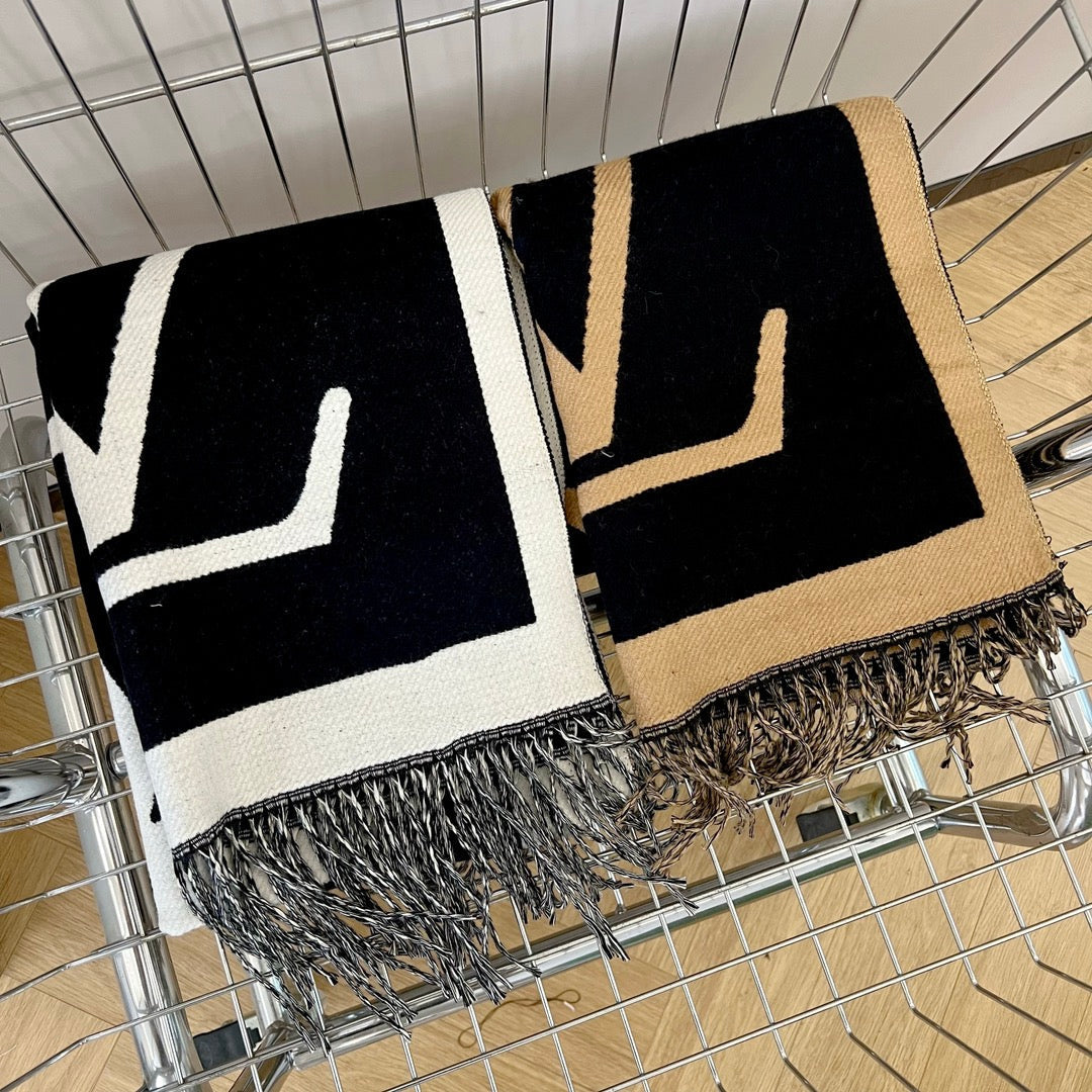 Écharpe en cachemire à gros motifs gaufrés, style rétro classique
