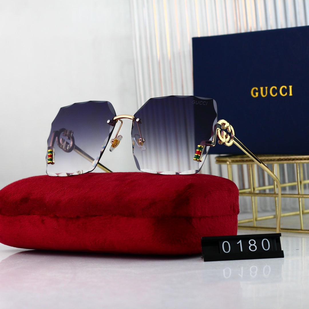 Lunettes de soleil HD sans monture avec logo en métal