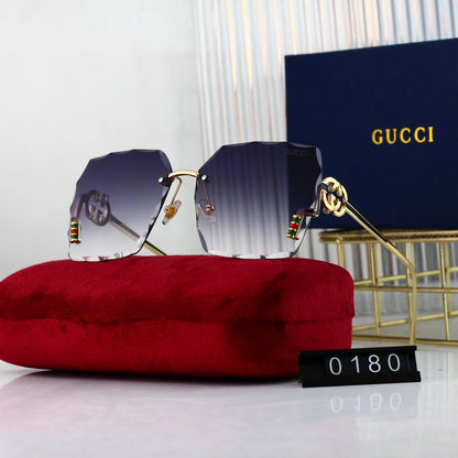 Lunettes de soleil HD sans monture avec logo en métal