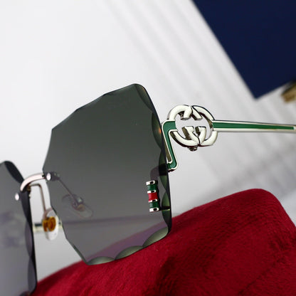 Lunettes de soleil HD sans monture avec logo en métal